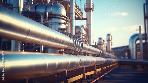 Gas pipes for the oil industry. a clean pipeline for renewable energy production. pipeline for gas or oil, pure hydrogen gas for the production of environmentally friendly electricity.