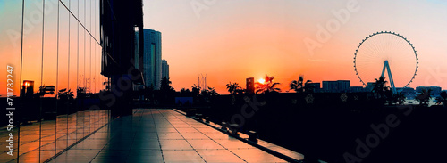 Photography Dubai Marina, beautiful sunset, United Arab Emirates