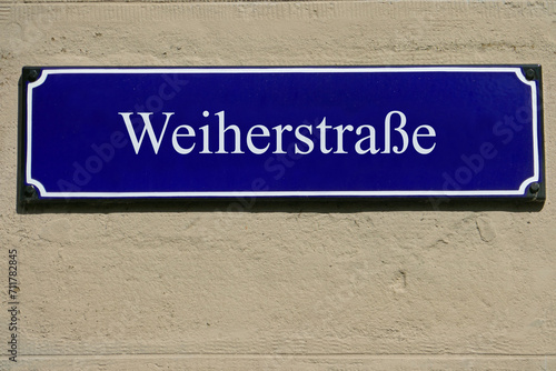 Emailleschild Weiherstraße