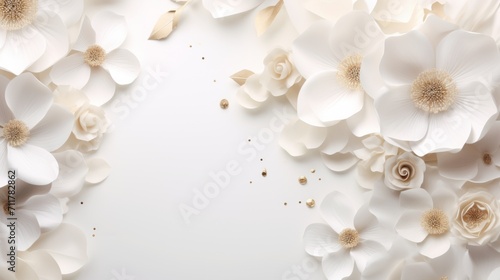 Bunch of white flowers on a white background