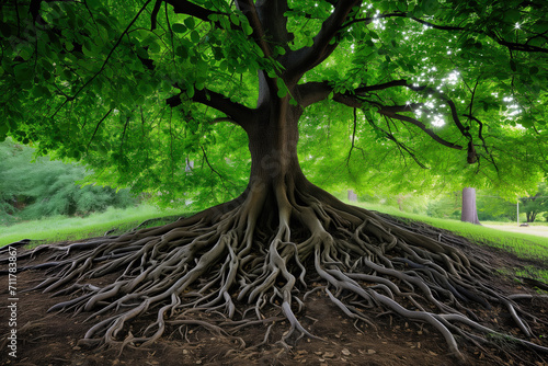 Tree with roots photo