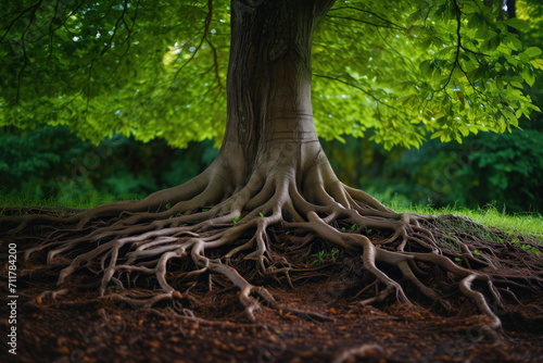 Tree with roots photo