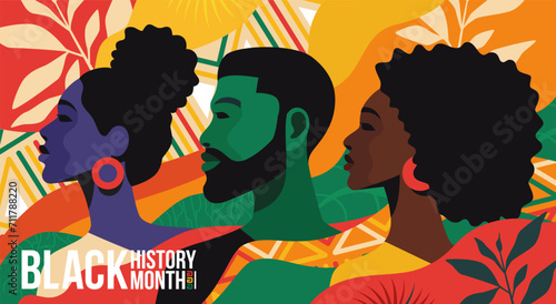 Black history month celebrate. vector illustration design graphic Black history month. Flat vector illustration template for background, banner, card, poster.