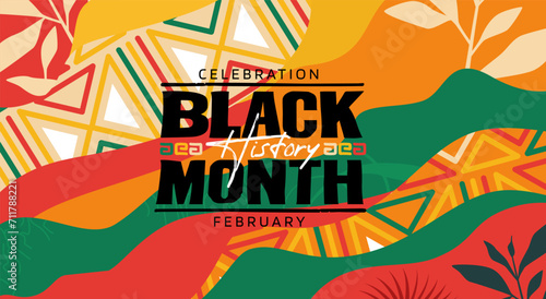 Black history month celebrate. vector illustration design graphic Black history month. Flat vector illustration template for background, banner, card, poster.