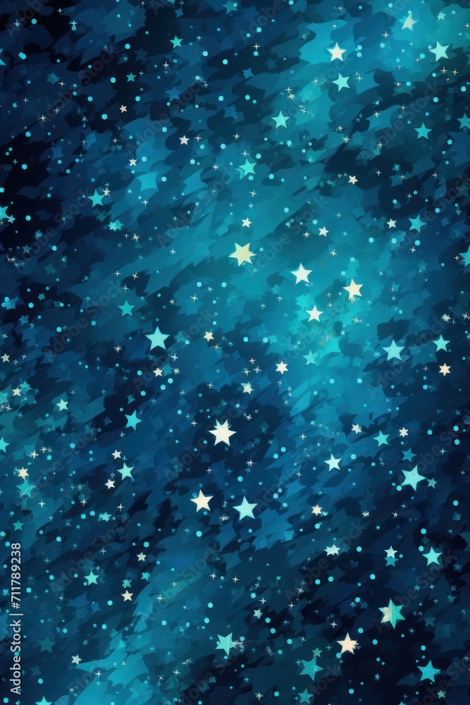 Turquoise magic starry night. 