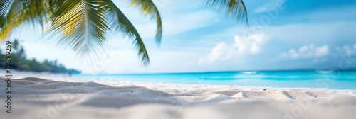 Tropical beach with palm trees © samuneko