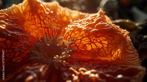 micro view of  an orange. AI Generative