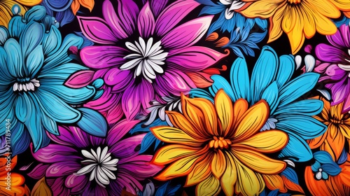 Vibrant and lively flower pattern adding a burst of energy