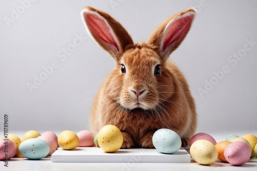 ginger easter bunny and easter eggs © Artem Sitnik