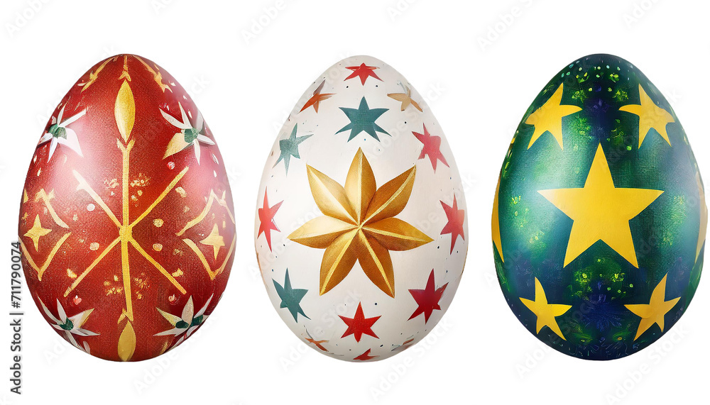 Easter eggs with stars and stripes isolated on transparent background. Easter eggs with stars and stripes isolated on transparent background.