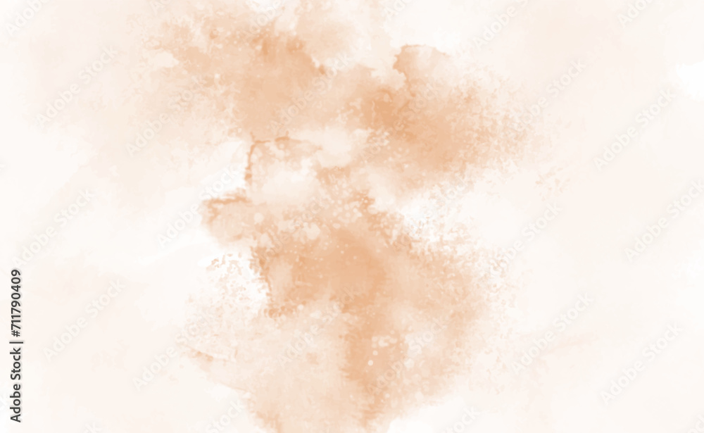 Fototapeta premium Peach abstract watercolor texture background. Vector beige watercolour pattern. Pastel watercolor brush texture. Autumn water color background