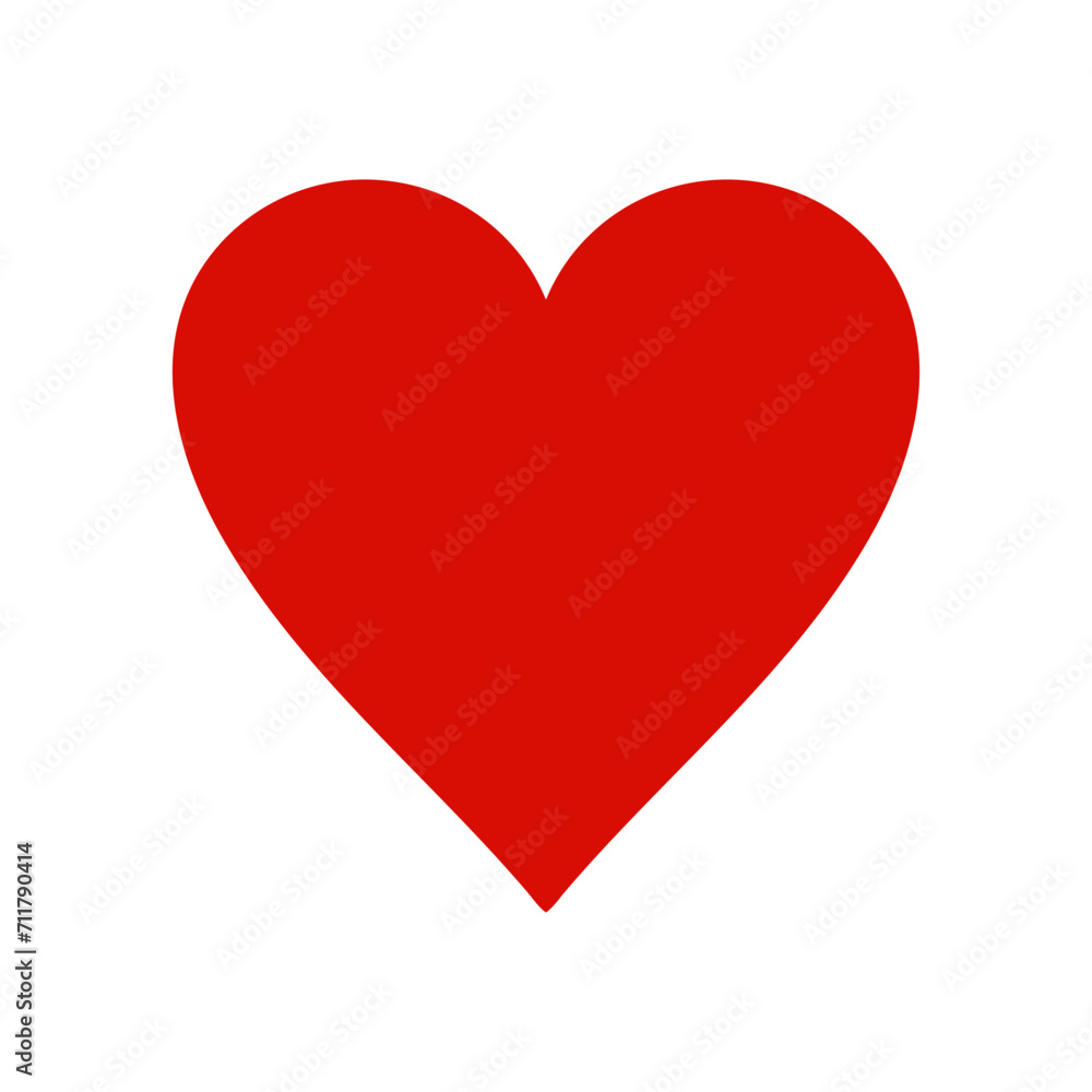 Red heart flat vector icon