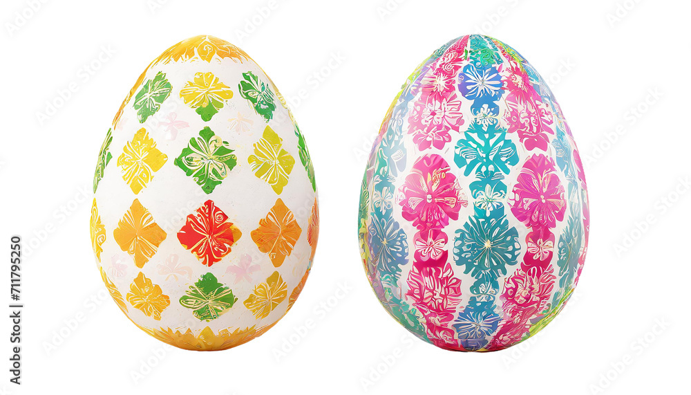 Easter eggs with floral pattern isolated on transparent background. Easter eggs with floral pattern isolated on transparent background.