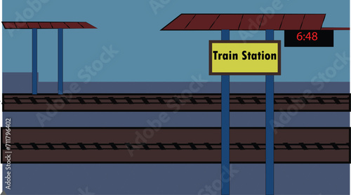Train station ,2d indian cartoon,  2d cartoon Train station , village train station, cartoon, 2d animation train junction , vector, illustration 2d , cartoon background, cartoon train , indian train