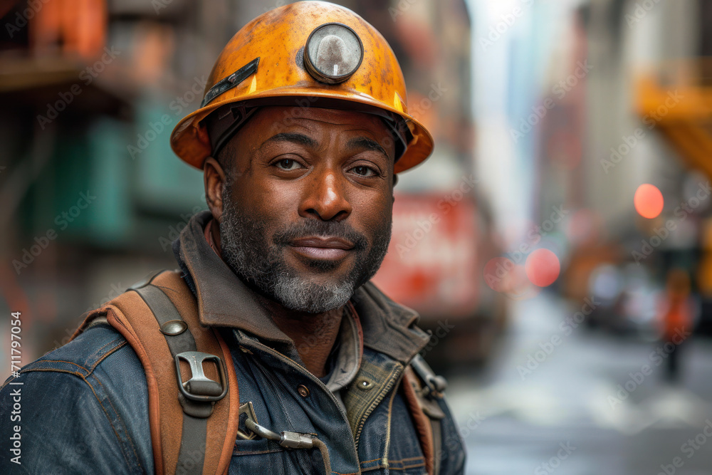 a man job outside. Portrait of a man doing road work a man job outside. Portrait of a man doing road work