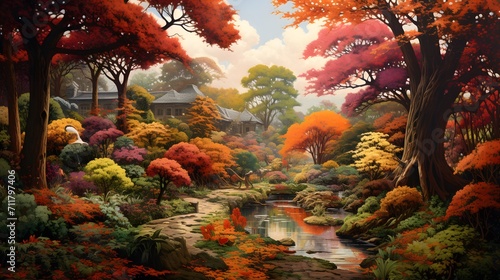 view or the autumn garden © Ziyan Yang