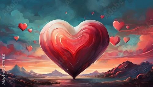 valentine s day background in minimalism style hearts background place to insert text photo
