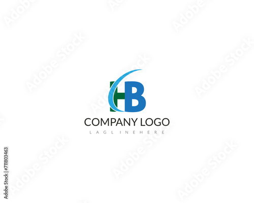Vector Letter H B Hexagonal Minimal and Trendy Professional Logo Design On Black And White Background