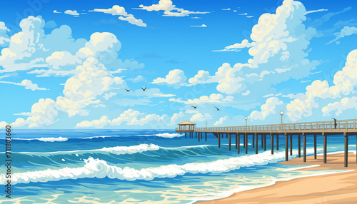 art of mid Atlantic beach scene