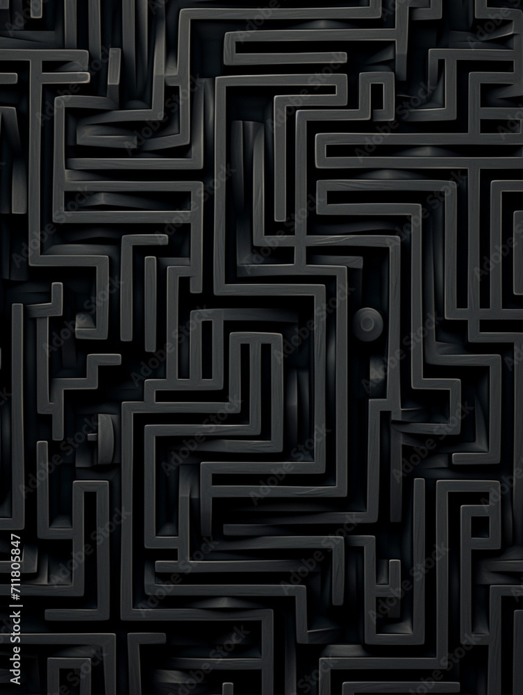 an intricate geometric pattern that forms a three-dimensional labyrinth created with Generative Ai