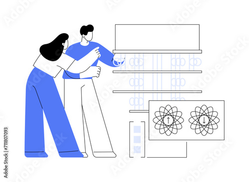 Quantum computing isolated cartoon vector illustrations.