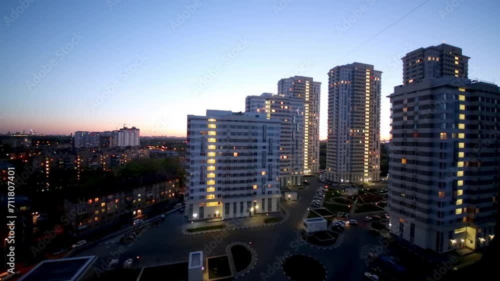 Buildings of residential complex Elk Island at evening Buildings of residential complex Elk Island at evening