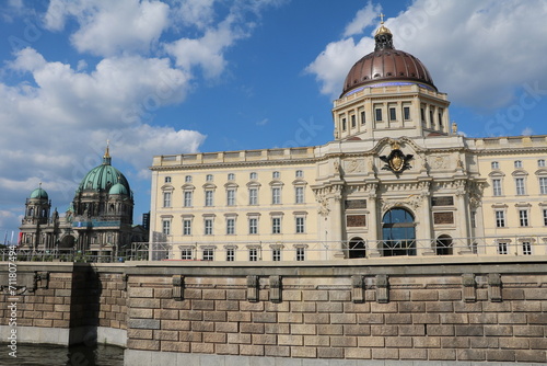 View to Berlin Cathedral and City Palace on the Spree in Berlin Germany