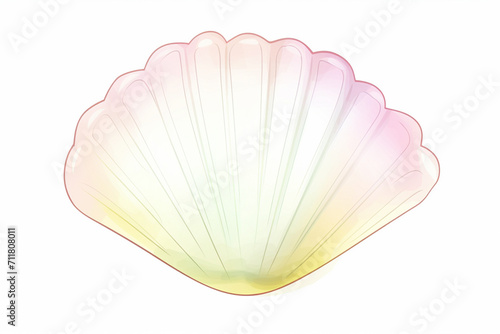 Clam  shell texture   cartoon drawing  water color style  AI Generated