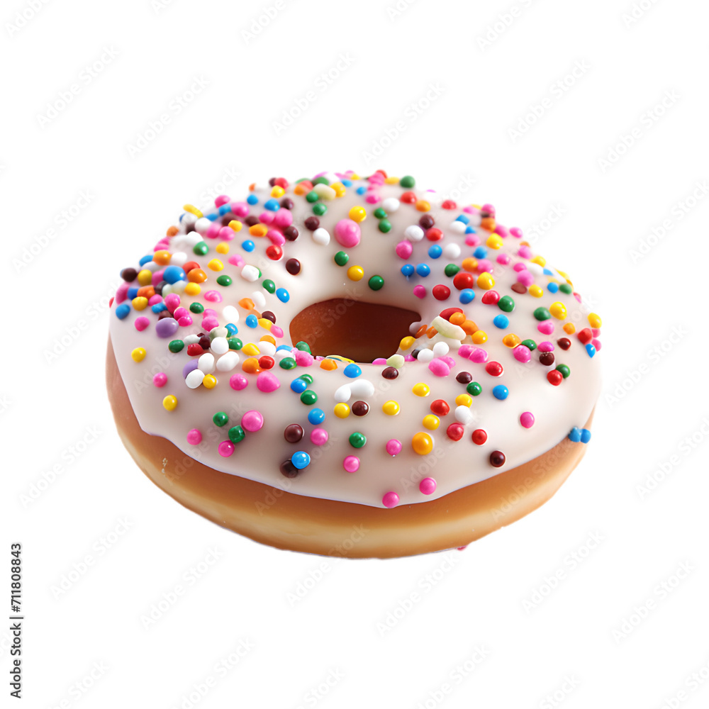 png of classic donut with sugar and colorful streusel png of classic donut with sugar and colorful streusel
