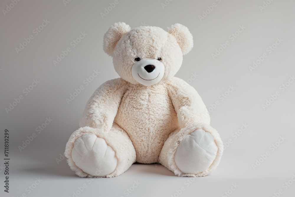 Elegant big teddy bear in white a sophisticated children's toy for big girls displayed against a neutral background emphasizing its size and timeless appeal in high definition