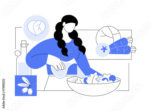 Vegan cooking isolated cartoon vector illustrations.