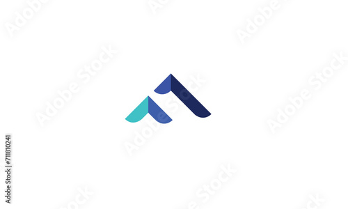 Creative AA logo with Blue hill 