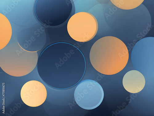 Generative KI blaue Kreise und Blasen Hintergrund