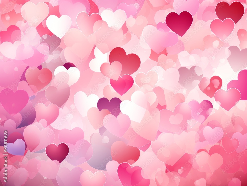 Pink background with hearts for valentine's day
