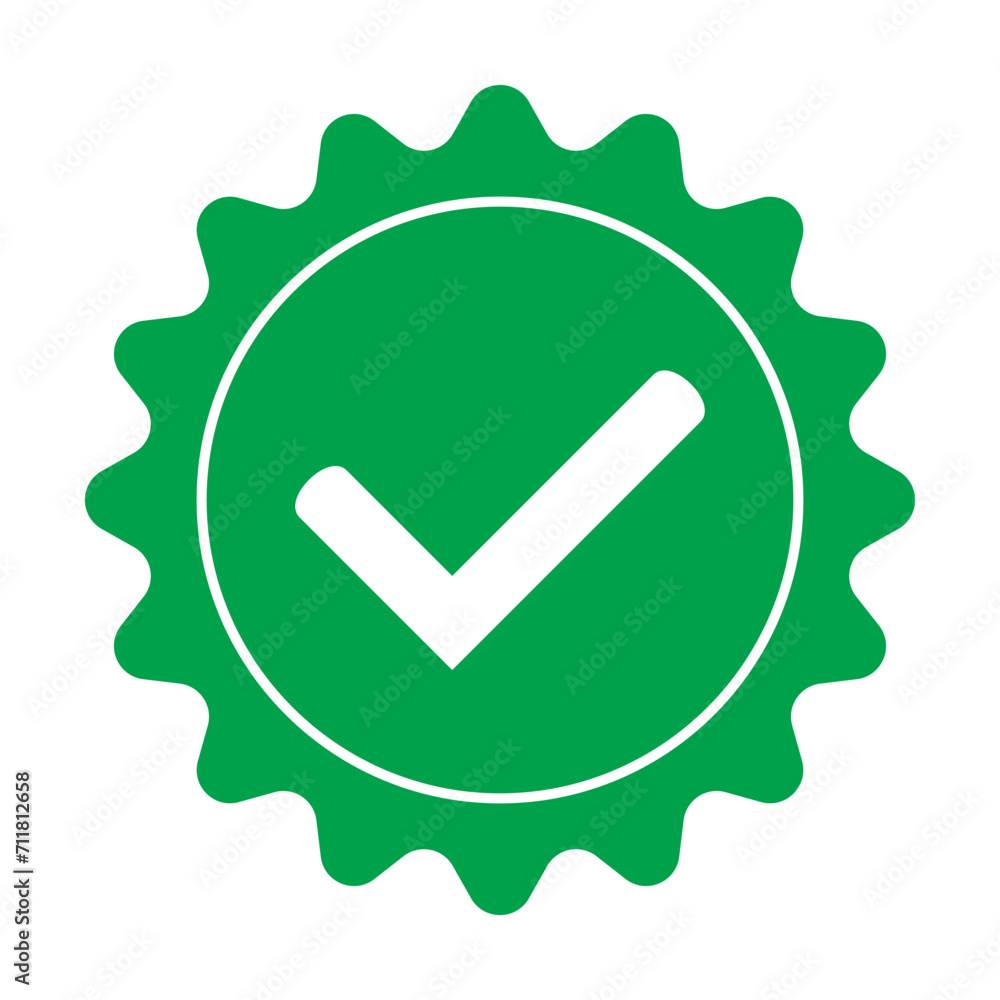 Quality guarantee icon, check mark in seal icon. Quality guarantee icon, check mark in seal icon.