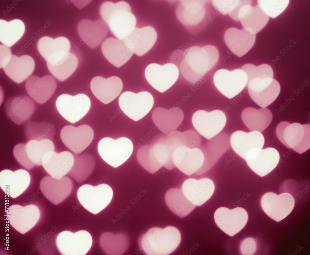 Pink blurred abstract background with cute bokeh hearts for mothers day. Pink blurred abstract background with cute bokeh hearts for mothers day.