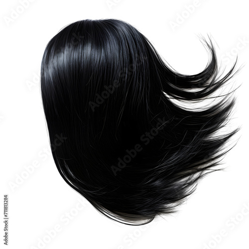 Black female hair patch isolated background