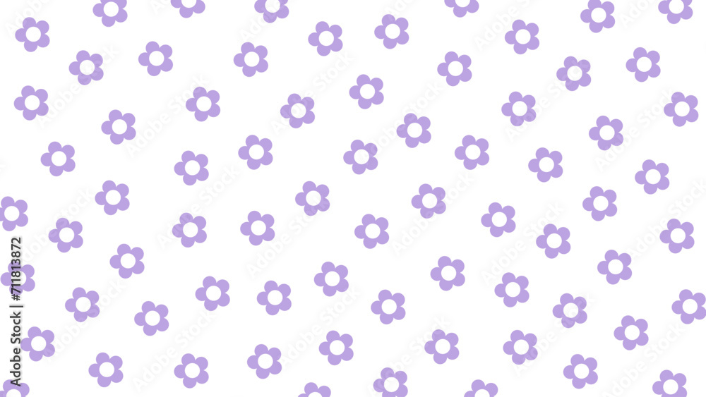 Seamless background with purple flowers