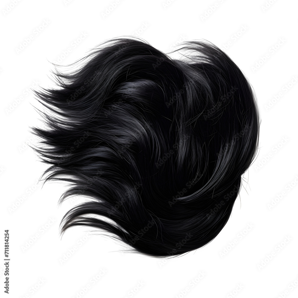 Fototapeta premium Black hair patch isolated background