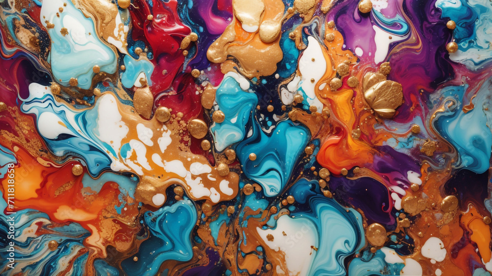 Ink Symphony: Abstract Alcohol Ink Blots Unveiling Artistic Chaos


