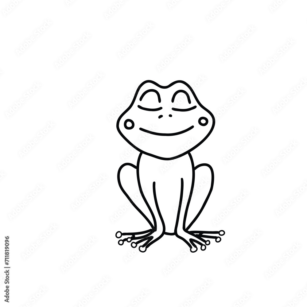 Cute frog vector illustration. Animal doodle icon isolated Cute frog vector illustration. Animal doodle icon isolated