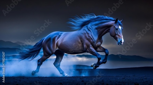 Portrait of a horse running image.