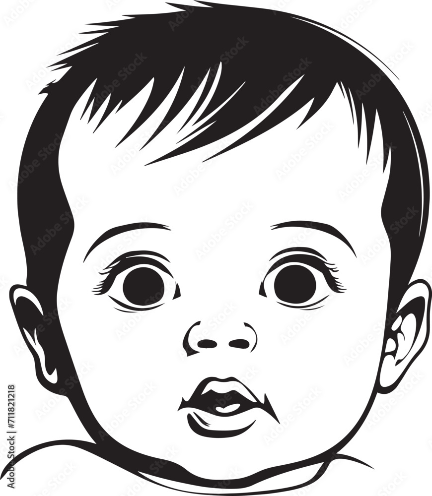 Cute Baby face, Baby head Vector Illustration Cute Baby face, Baby head Vector Illustration