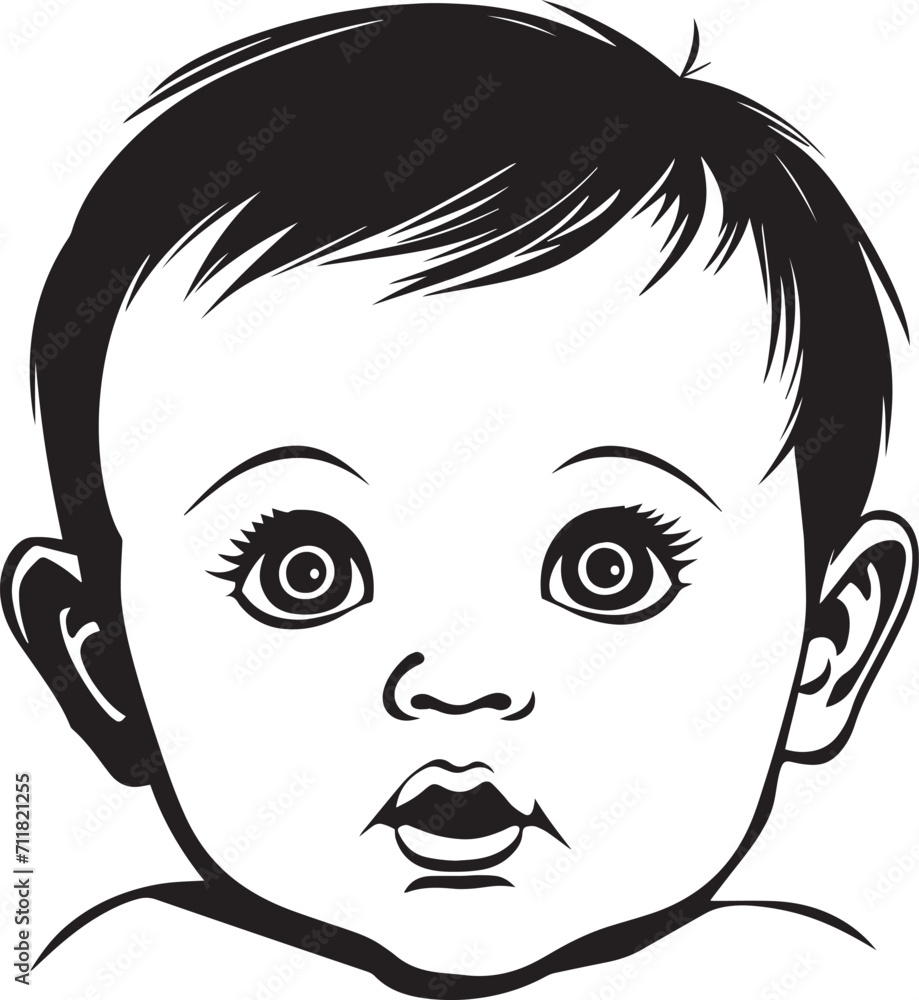 Cute Baby face, Baby head Vector Illustration Cute Baby face, Baby head Vector Illustration