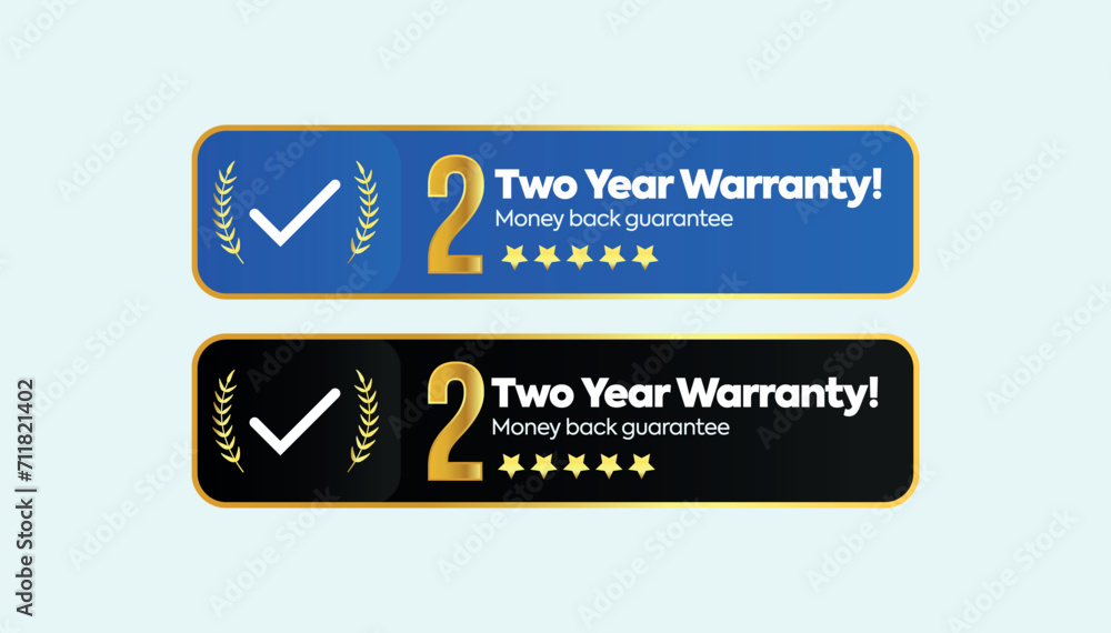 2 years of warranty. Two years warranty card with two different labels ...