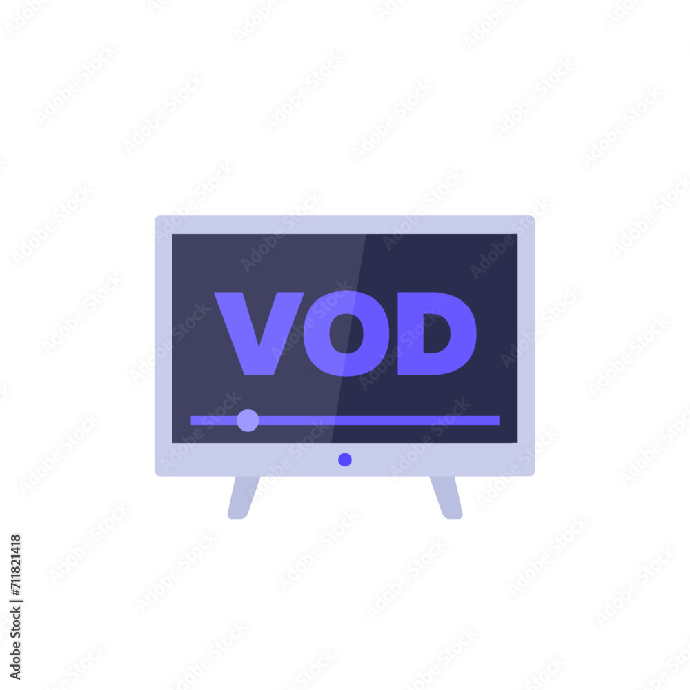 VOD, video on demand service, vector icon VOD, video on demand service, vector icon