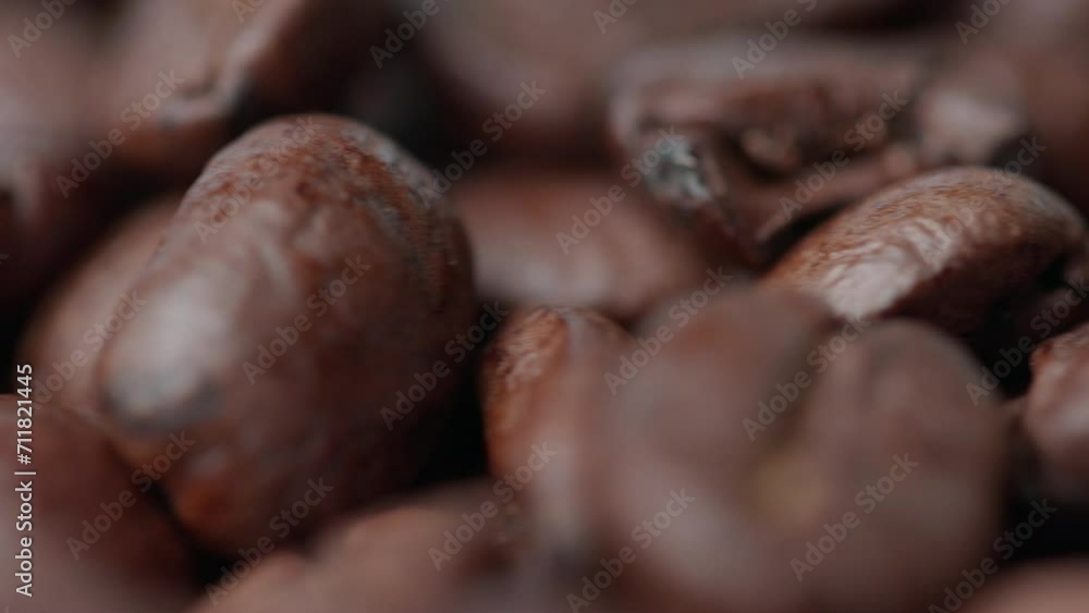 Close up of coffee beans rotating background Close up of coffee beans rotating background