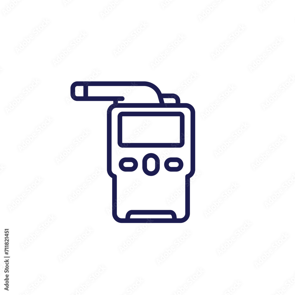 breathalyzer icon, alcohol test line vector breathalyzer icon, alcohol test line vector