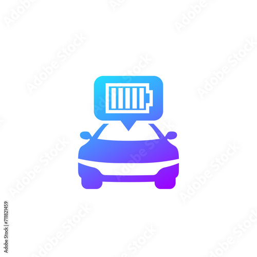 car charging battery vector icon