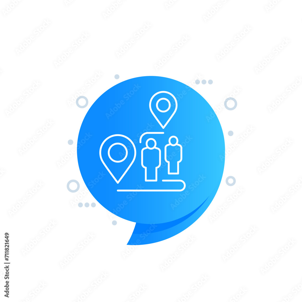 relocate personnel, relocation line vector icon relocate personnel, relocation line vector icon